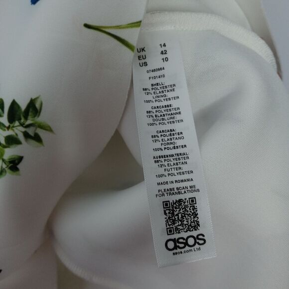 ASOS DESIGN floral one shoulder ruffle a-line mini dress - Picture 8 of 10